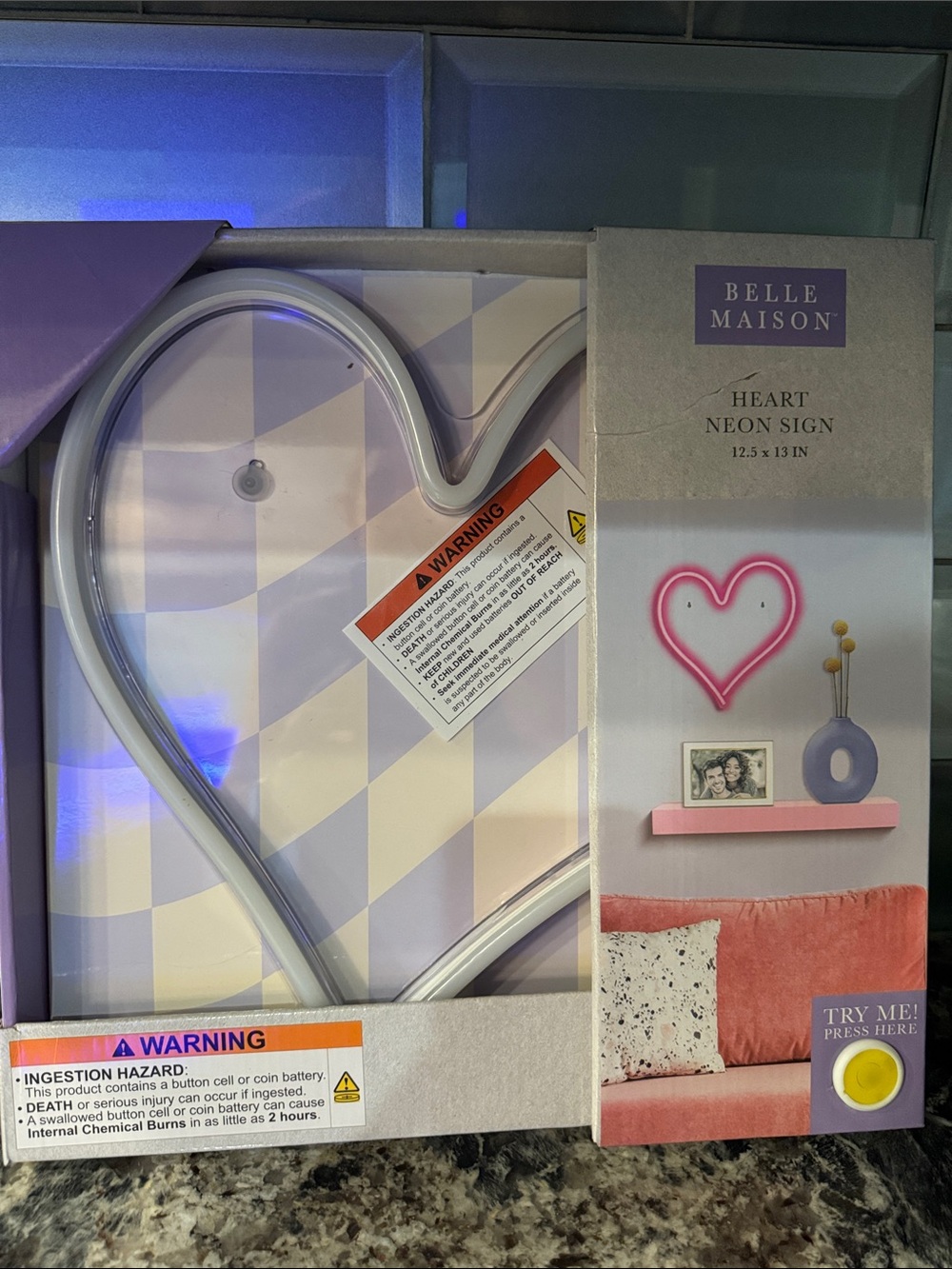 Belle Maison Pink Heart Neon Sign - Pink LED Heart Accent
